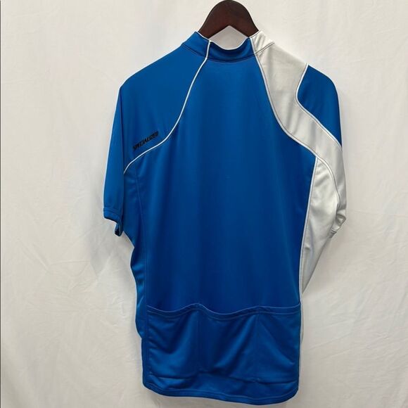 Specialized Blue and White Short Sleeve Cycling Jersey - Picture 4 of 5